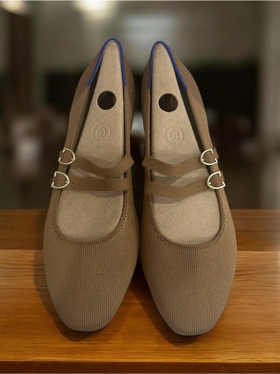 Rothy's Shoes - Rothy’s Classic Brown Mary Jane Flats with Double Straps